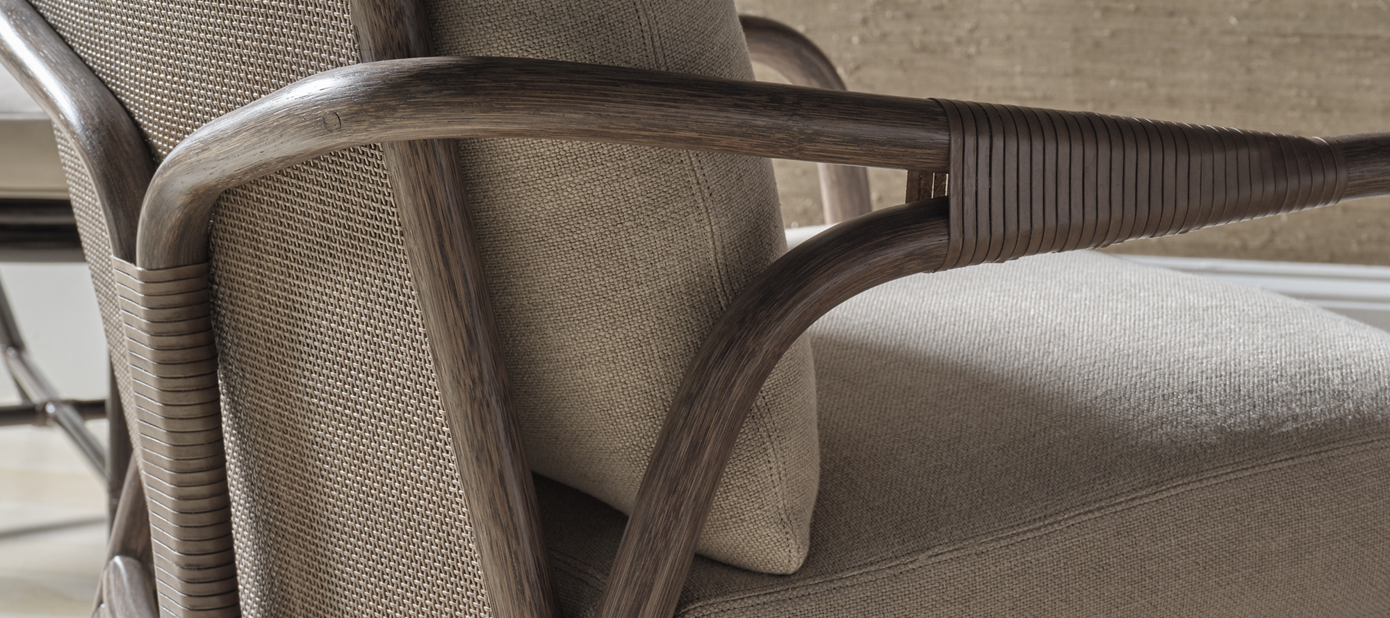 Knot Lounge Chair Rattan by McGuire Originals MCA2201C Baker Furniture